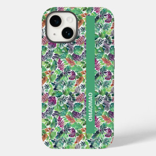 Tropische Palm Leaf Patroon iPhone Case 14 Hoesje