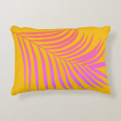 Tropische Palm Leaf Sinaasappel Geel Roze Gift Dec Accent Kussen (Voorkant)