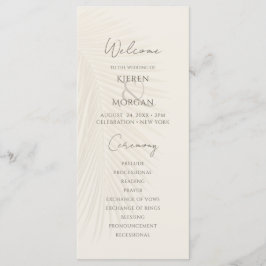 Tropische Palm Leaf Woestijn Trouwprogramma Menu