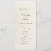 Tropische Palm Leaf Woestijn Trouwprogramma Menu (Voorkant)