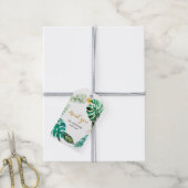 Tropische palm Leaf Wreater Dank je Cadeaulabel (Met Touw)