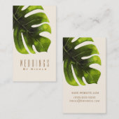 Tropische Palm Leaf Zomer Elegant Modern Chic Visitekaartje (Voorkant / Achterkant)