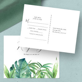 Tropische Palm Leaves Song Aanvraag RSVP Briefkaart