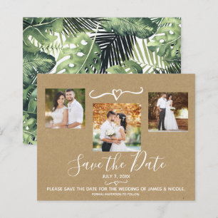 Tropische palm Leaves Wedding Photo Save the Date