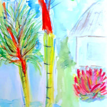 Tropische palm-Leggings van Ariella & Lily-Design