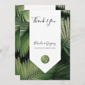 Tropische palm leveert Greenery Wedding Bedankkaart (Voorkant / Achterkant)