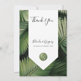 Tropische palm leveert Greenery Wedding Bedankkaart