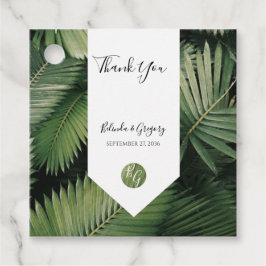 Tropische palm leveert Greenery Wedding Gift Bedankjes Labels