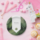 Tropische palm leveert Greenery Wedding Papieren Bordje (Feest)