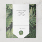 Tropische palm leveert Greenery Wedding Place Card Plaatskaartje (Buitenkant ongevouwen)