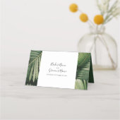 Tropische palm leveert Greenery Wedding Place Card Plaatskaartje (Achterkant)