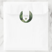 Tropische palm leveert Greenery Wedding Ronde Sticker (Tas)