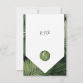 Tropische palm leveert Greenery Wedding RSVP Kaart (Achterkant)