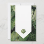 Tropische palm leveert Greenery Wedding Save The Date (Achterkant)