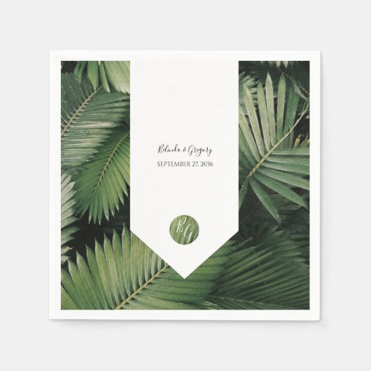 Tropische palm leveert Greenery Wedding Servet (Voorkant)