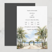 Tropische Palm Lined Strand Ceremonie Aisle Bruilo Kaart (Voorkant / Achterkant)