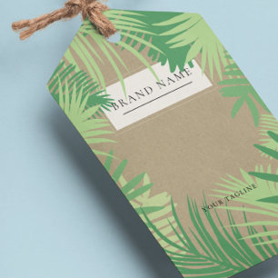 Tropische Palm Logo QR Code Hang Labels W/String Cadeaulabel