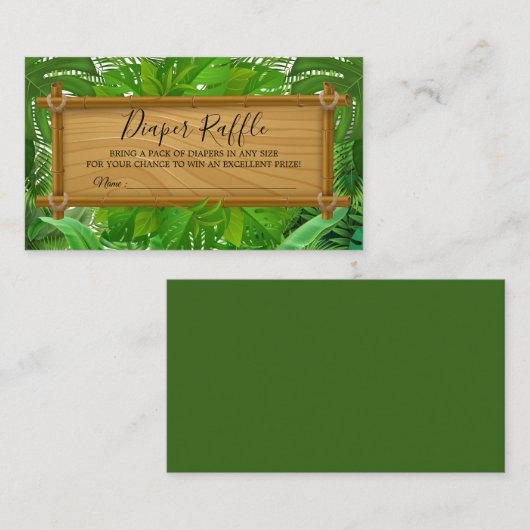 Tropische Palm Luier Raffle Kaart (Voorkant / Achterkant)