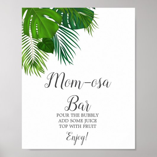 Tropische palm Mom-osa Bar Sign Poster (Voorkant)