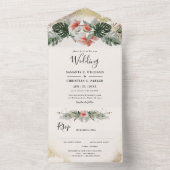 Tropische palm | Monstera Beach Weddenschap All In One Uitnodiging (Binnen)