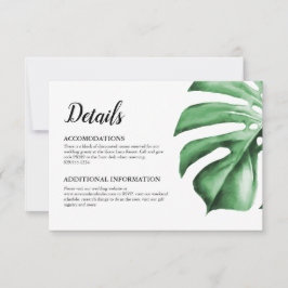 Tropische Palm Monstera Blad Detail Kaart Inzetstu