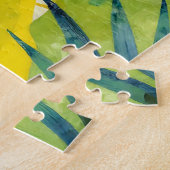 Tropische Palm Monstera Jungle Bladeren Legpuzzel (Zijkant)