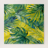 Tropische Palm Monstera Jungle Bladeren Legpuzzel (Horizontaal)