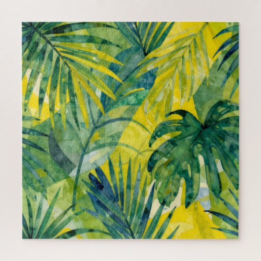 Tropische Palm Monstera Jungle Bladeren Legpuzzel (Verticaal)