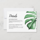 Tropische palm Monstera Leaf — Kaart met details i (Voorkant)