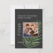 Tropische Palm Nachtelijke Hemel Minimalistische S Save The Date (Voorkant)