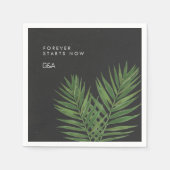 Tropische Palm Nachtelijke Hemel Modern Minimalist Servet (Voorkant)