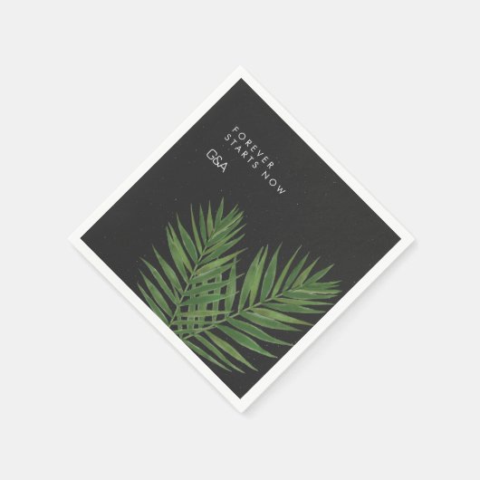 Tropische Palm Nachtelijke Hemel Moderne Minimalis Servet (Hoek)