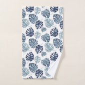 Tropische Palm Navyblauw Goud Bad Handdoek (Handdoek)