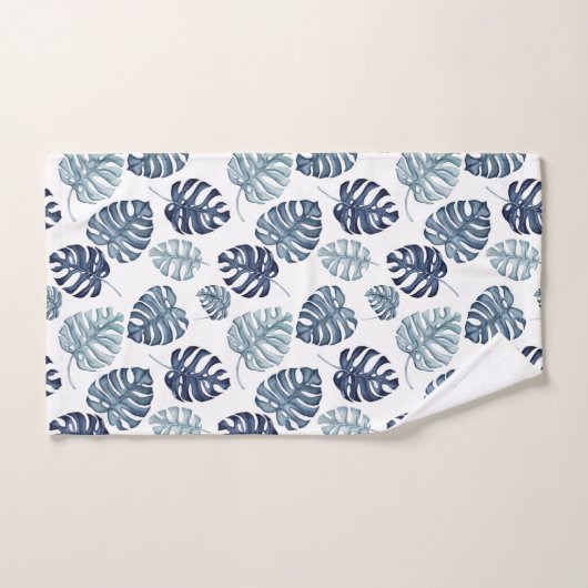 Tropische Palm Navyblauw Goud Bad Handdoek (Handdoek)