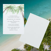 Tropische Palm One Venue Seafoam bruiloft Kaart