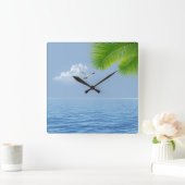 Tropische palm over water vierkante klok (Huis)