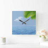 Tropische palm over water vierkante klok (Huis)