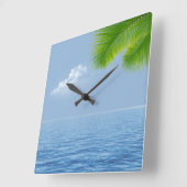 Tropische palm over water vierkante klok (Hoek)