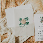 Tropische Palm Overlay | Bestemming Trouwdag Vellum Uitnodigingen