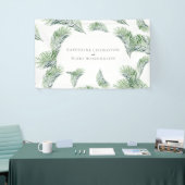 Tropische Palm Paar Namen Trouwbanner Spandoek (Beurs)