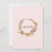 Tropische palm Pampas Grass Greenery Blush Floral Kaart (Achterkant)