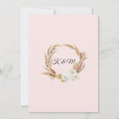 Tropische palm Pampas Grass Greenery Blush Floral Kaart (Achterkant)