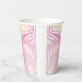 Tropische Palm Pastel Rainbow Pool Party Papieren Bekers (Rechts)