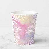 Tropische Palm Pastel Rainbow Pool Party Papieren Bekers (Voorkant)