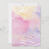 Tropische Palm Pastel Rainbow Pool Party Verjaarda Kaart (Achterkant)