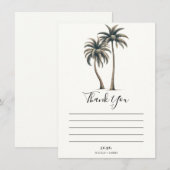 Tropische Palm rustieke kust bruiloft dank u Kaart (Voorkant / Achterkant)