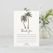 Tropische Palm rustieke kust bruiloft dank u Kaart (Staand voorkant)