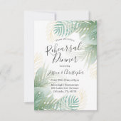 Tropische Palm Sage Groene Bruiloft repetitie dine Kaart (Voorkant)