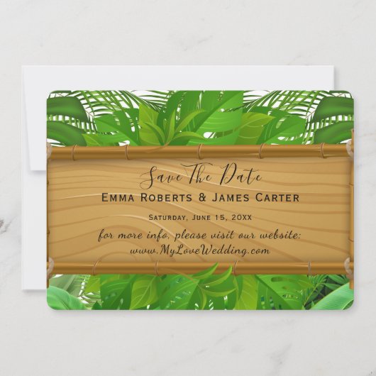 Tropische Palm Save the Date Kaart (Voorkant)