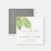 Tropische Palm Save the Date Magneet (Voorkant / Achterkant)